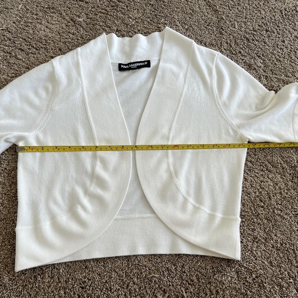 NWT Karl Lagerfeld Bow Sleeve Bolero Cardigan (short-sleeve) - Picture 5 of 9